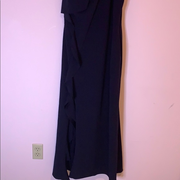 Calvin Klein Navy one shoulder gown Size 14 - Picture 3 of 7